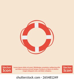 Flat style icon with life buoy symbol