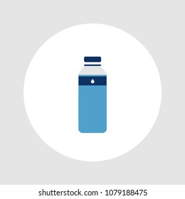 Flat Style Icon with Long Shadow. A bottle of water, vector