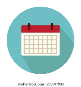 Flat Style Icon with Long Shadow. A calendar. Concept for education, training courses, self-development and how-to articles