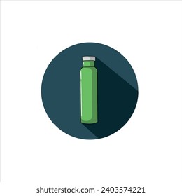 Flat Style Icon with Long Shadow. A bottle of water. Concept for education
