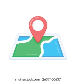 A flat style icon of map location pin