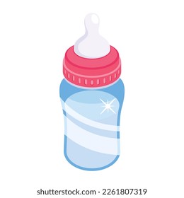 Flat style icon of a milk feeder bottle