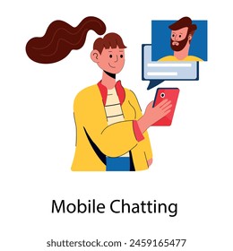 A flat style icon of mobile chatting 