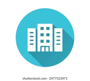 Flat style icon of a modern office building.