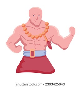 A flat style icon of monk warrior 