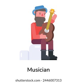 Here’s a flat style icon of musician 