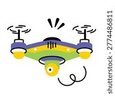 Flat style icon of a nano drone