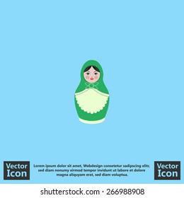 Flat style icon with nesting doll symbol