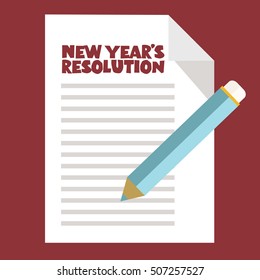 Flat Style Icon. New Year's Resolution vector