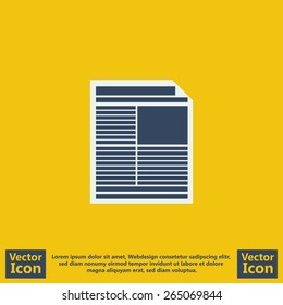Flat style  icon with newspaper symbol