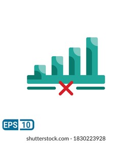 flat style icon of no network. vector illustration for graphic design, webiste, UI isolated on white background. EPS 10