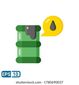 flat style icon of oil barrel. vector illustration for graphic design, website, UI isolated on white background. Editable color. EPS 10