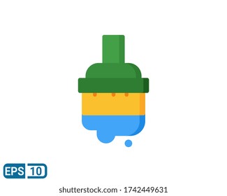 flat style icon of paint brush isolated on white background. Editable color. EPS 10