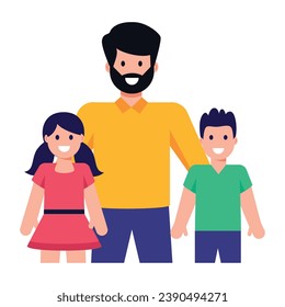 A flat style icon of parents is easy to use and download 