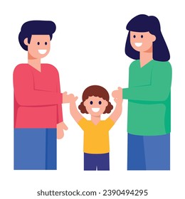 A flat style icon of parents is easy to use and download 