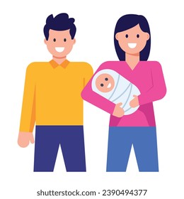A flat style icon of parents is easy to use and download 