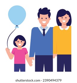 Un icono de estilo plano de los padres es fácil de usar y descargar 