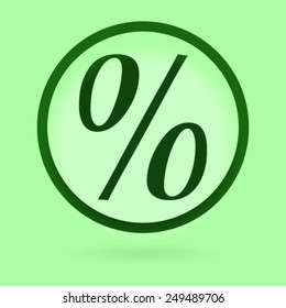 Flat style icon, percent symbol vector illustration. Education, finance, sales. Easy paste to any background.