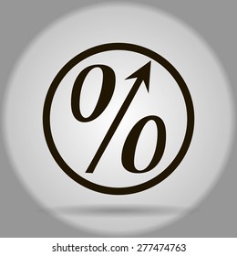 Flat style icon, percent symbol vector illustration. Education, finance, sales. 