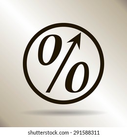 Flat style icon, percent symbol vector illustration. Education, finance, sales