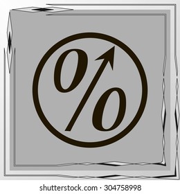 Flat style icon, percent symbol vector illustration. Education, finance, sales