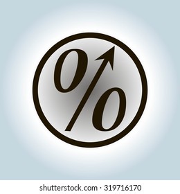 Flat style icon, percent symbol vector illustration. Education, finance, sales