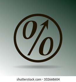 Flat style icon, percent symbol vector illustration. Education, finance, sales