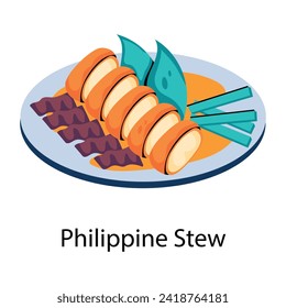 Here’s a flat style icon of philippine stew