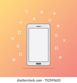 Flat style icon of phone vector illustration