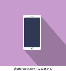 Flat style icon of phone, web design illustration with shadow. Using for web design