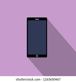 Flat style icon of phone, web design illustration with shadow. Using for web design