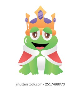 A flat style icon of prince frog 