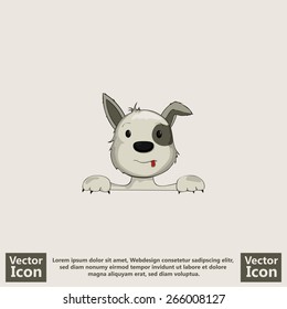 Flat style icon with puppy symbol