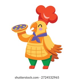Un icono de estilo plano que representa un pastel de hornear de pájaro 
