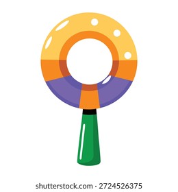 Um ícone de estilo plano representando um anel de mastigação