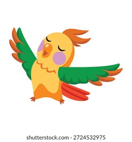 Un icono de estilo plano que representa un pájaro de cóctel  
