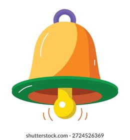 Um ícone de estilo plano representando uma campainha 
