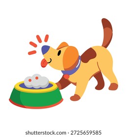 Un icono de estilo plano que representa la comida para perros  


