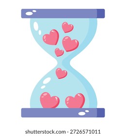 Un icono de estilo plano que representa un reloj de arena