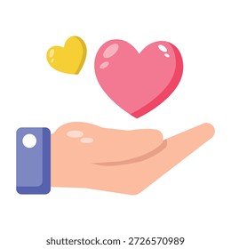 Un icono de estilo plano que representa el amor