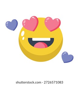 Un icono de estilo plano que representa emoji de amor
