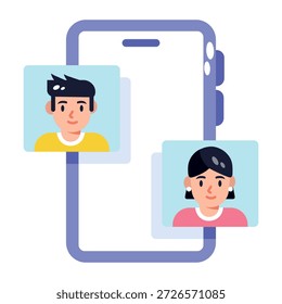 Un icono de estilo plano que representa el chat en línea
