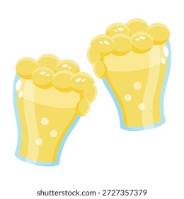 Un icono de estilo plano que representa la cerveza del partido