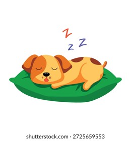 Um ícone de estilo plano representando um cachorro-dormindo  
