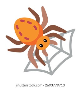 Icono de estilo plano que representa una araña