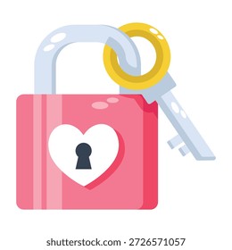 A flat style icon representing wedding lock