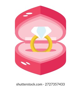 Un icono de estilo plano que representa un anillo de bodas