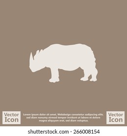 Flat style icon with rhino symbol