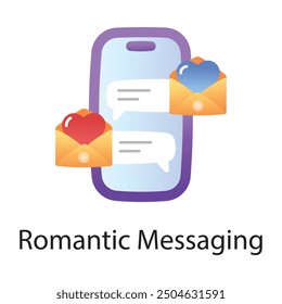 A flat style icon of romantic messaging 