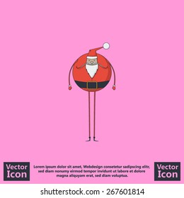 Flat style icon with Santa Claus symbol